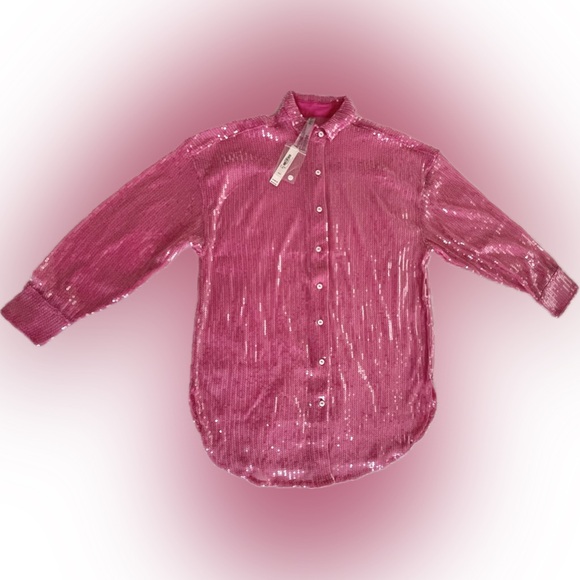 VICTORIA’S SECRET SWIM SEQUIN PINK SHIRT DRESS XS NWT 🩷🩷🩷🩷🩷🩷🩷🩷🩷🩷🩷🩷🩷 - Picture 7 of 11